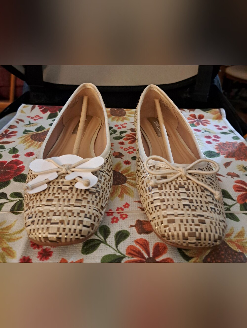 EILEEN FISHER abigail FLATS brand new BEIGE size 7.5 so Cute !!! - Picture 1 of 7